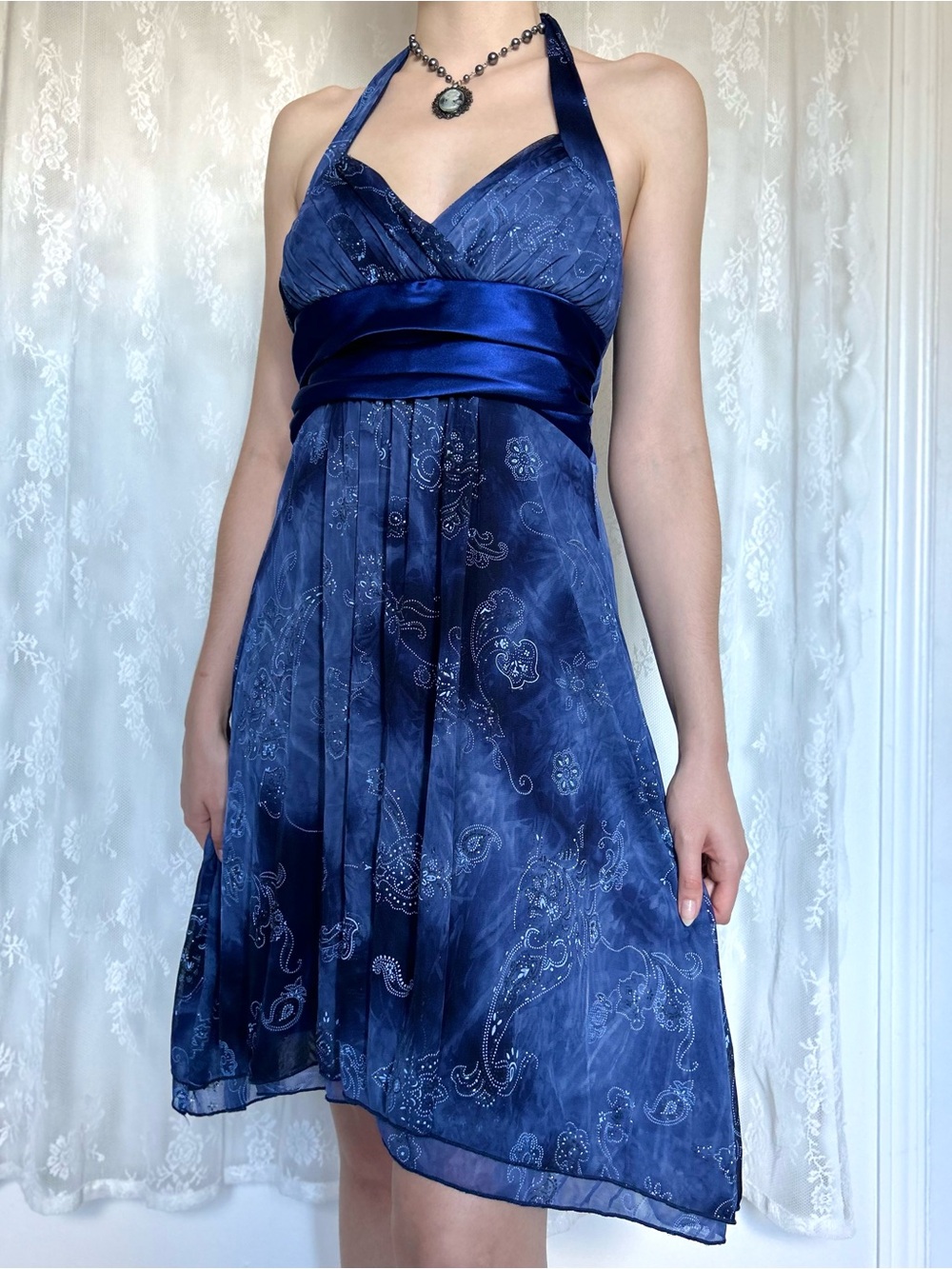 Y2K 2000s Blue Whimsygoth Midi Dress
